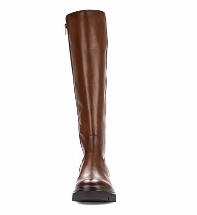 GABOR - 71.859.24 FLAT FULL-LENGTH CHUNKY (ZIP) BOOT - TAN LEATHER