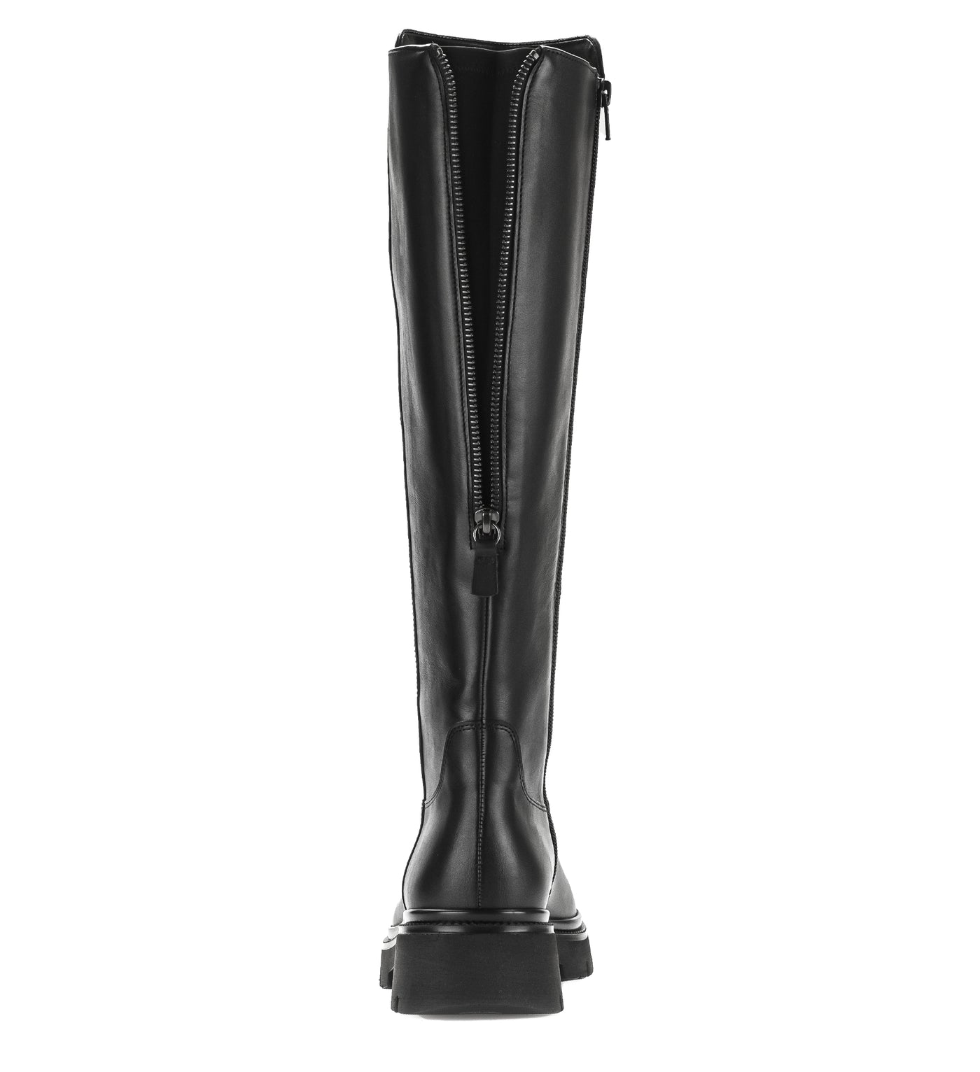 GABOR - 71.859.27 FLAT FULL-LENGTH CHUNKY BOOT - BLACK LEATHER