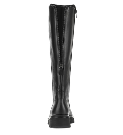 GABOR - 71.859.27 FLAT FULL-LENGTH CHUNKY BOOT - BLACK LEATHER