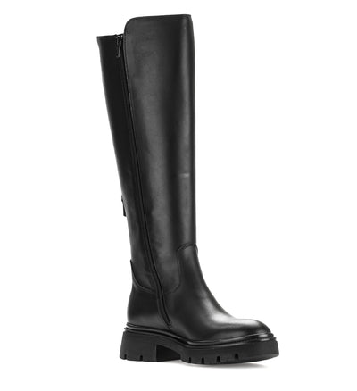GABOR - 71.859.27 FLAT FULL-LENGTH CHUNKY BOOT - BLACK LEATHER