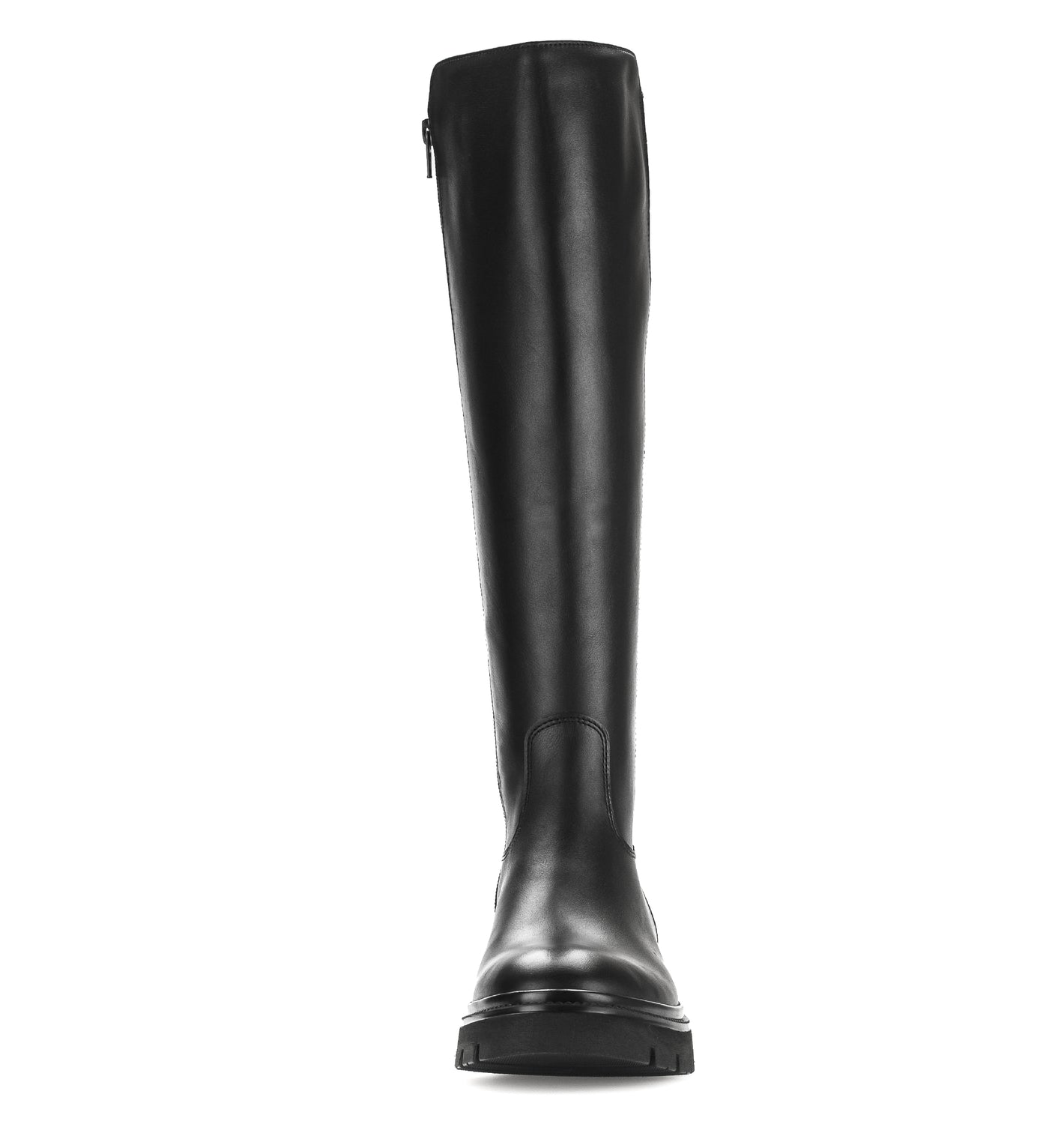 GABOR - 71.859.27 FLAT FULL-LENGTH CHUNKY BOOT - BLACK LEATHER