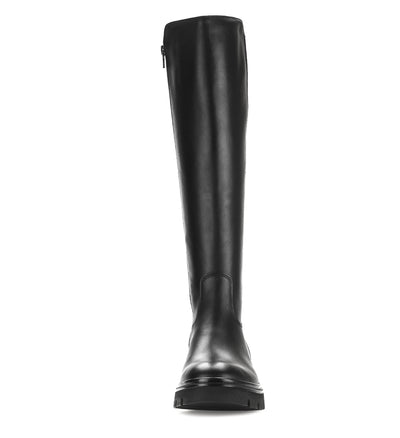 GABOR - 71.859.27 FLAT FULL-LENGTH CHUNKY BOOT - BLACK LEATHER