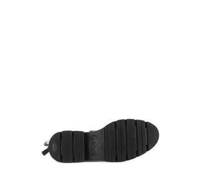 GABOR - 71.859.27 FLAT FULL-LENGTH CHUNKY BOOT - BLACK LEATHER