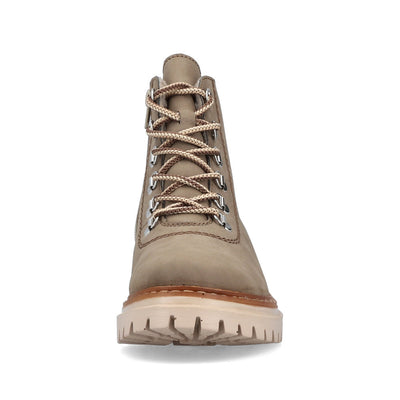 RIEKER - 72624-64 LOW HEL ZIP/LACE COSYLINED ANKLE BOOT - TAUPE