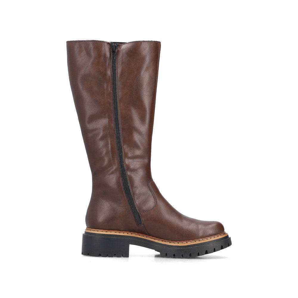 Rieker Low Heel Cosy-Lined Chunky Brown Boot - Model 72694-25