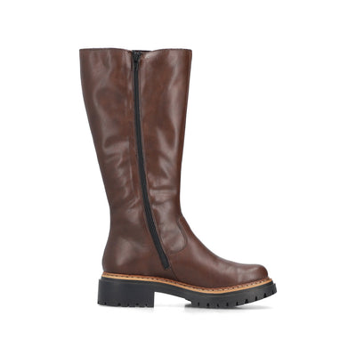 Rieker Low Heel Cosy-Lined Chunky Brown Boot - Model 72694-25
