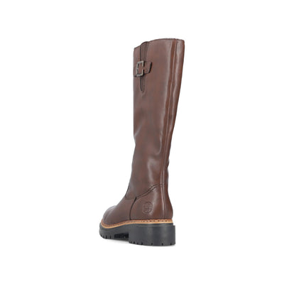 Rieker Low Heel Cosy-Lined Chunky Brown Boot - Model 72694-25