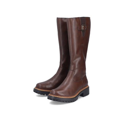 Rieker Low Heel Cosy-Lined Chunky Brown Boot - Model 72694-25