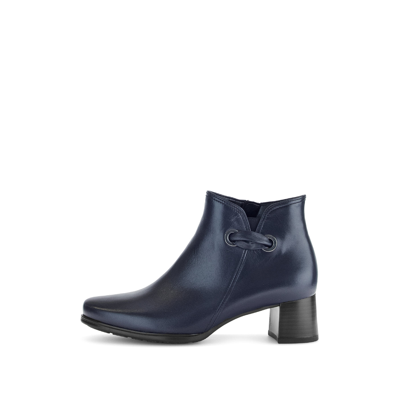GABOR - 72.827.56 MEDIUM HEEL ANKLE BOOT - NAVY LEATHER