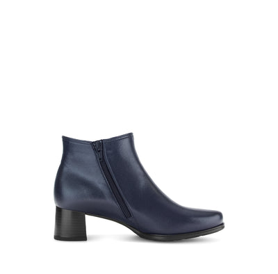 GABOR - 72.827.56 MEDIUM HEEL ANKLE BOOT - NAVY LEATHER