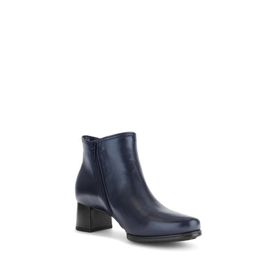 GABOR - 72.827.56 MEDIUM HEEL ANKLE BOOT - NAVY LEATHER