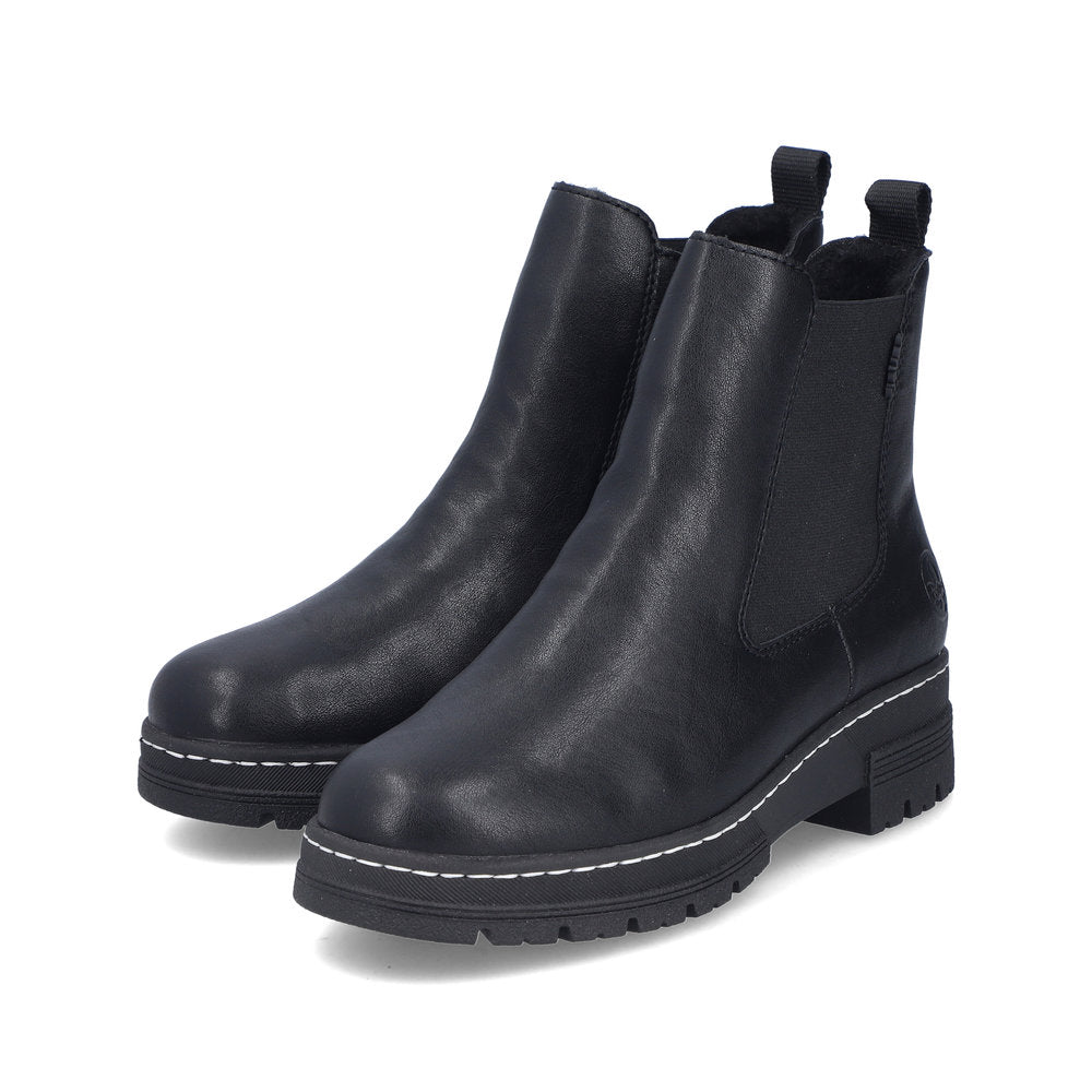 RIEKER - 73892-00 CHUNKY CHELSEA BOOT WITH ZIP - BLACK