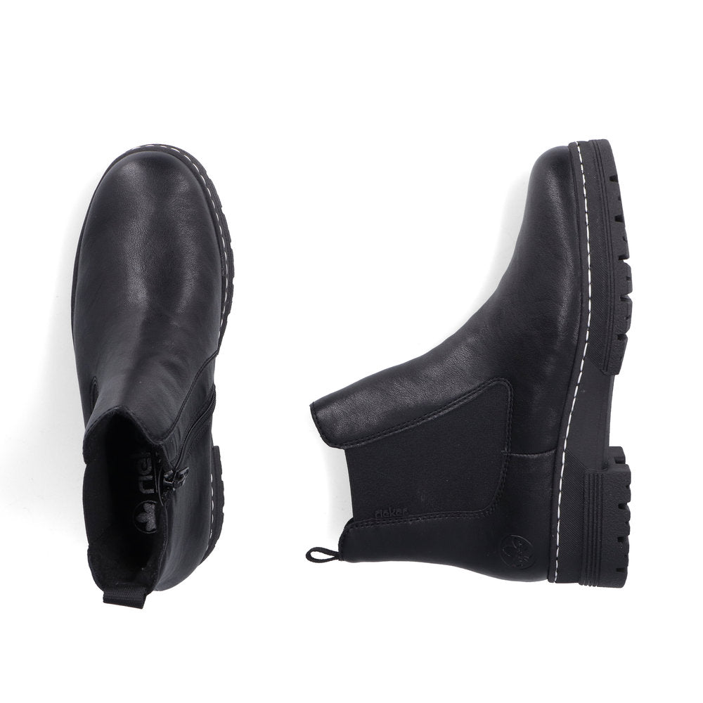 RIEKER - 73892-00 CHUNKY CHELSEA BOOT WITH ZIP - BLACK