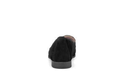 Gabor 75.273.17 Black Suede Flat Loafers for Women
