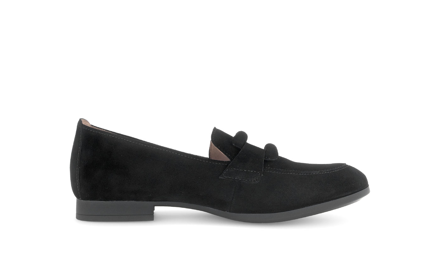 Gabor 75.273.17 Black Suede Flat Loafers for Women
