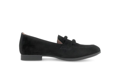 Gabor 75.273.17 Black Suede Flat Loafers for Women