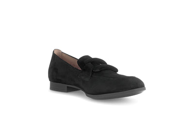Gabor 75.273.17 Black Suede Flat Loafers for Women