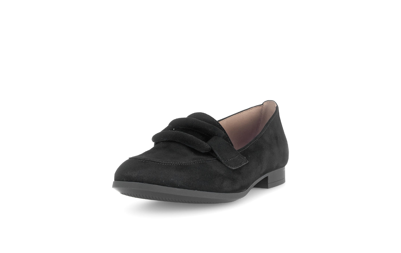 Gabor 75.273.17 Black Suede Flat Loafers for Women