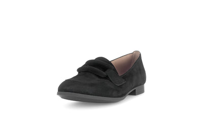 Gabor 75.273.17 Black Suede Flat Loafers for Women