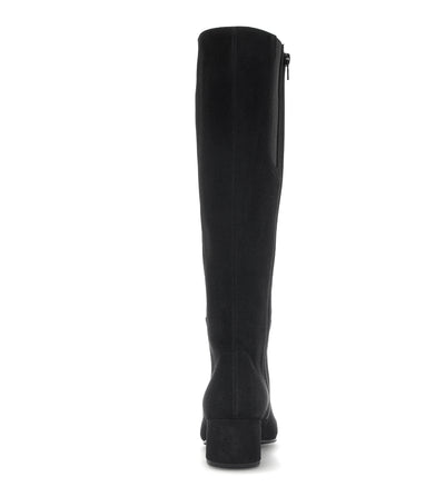 GABOR - 75.689.17 MEDIUM HEEL LONG ZIP BOOT - BLACK SUEDE