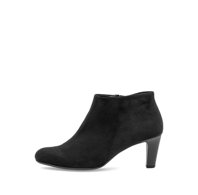 GABOR - 75.850.47 MEDIUM HEEL ANKLE BOOT - BLACK SUEDE