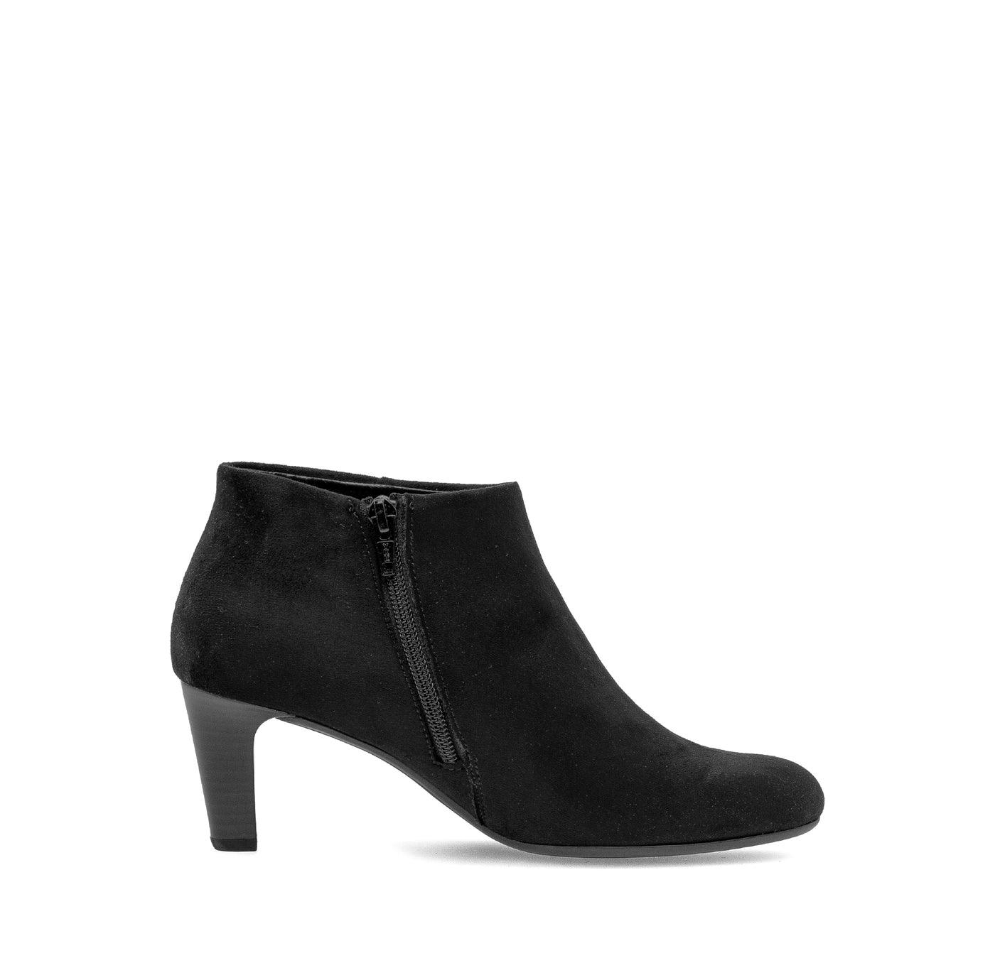 GABOR - 75.850.47 MEDIUM HEEL ANKLE BOOT - BLACK SUEDE