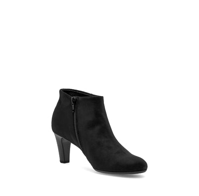 GABOR - 75.850.47 MEDIUM HEEL ANKLE BOOT - BLACK SUEDE
