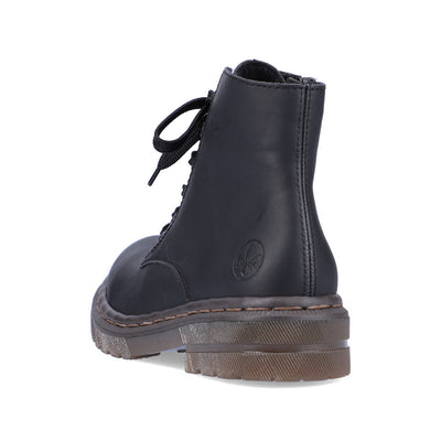 RIEKER - 78240-00 ZIP/LACE CHUNKY BOOT - BLACK