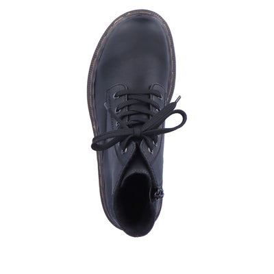 RIEKER - 78240-00 ZIP/LACE CHUNKY BOOT - BLACK