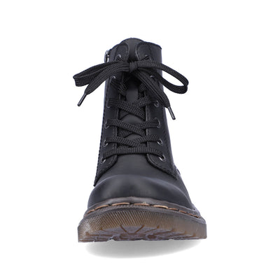 RIEKER - 78240-00 ZIP/LACE CHUNKY BOOT - BLACK