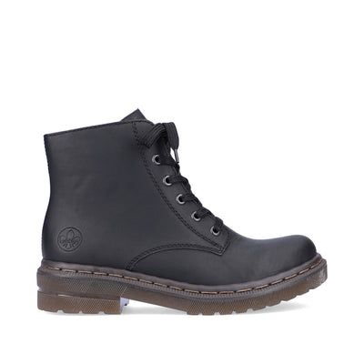 RIEKER - 78240-00 ZIP/LACE CHUNKY BOOT - BLACK