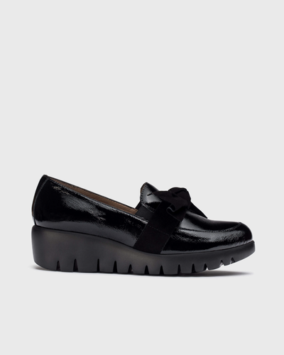 WONDERS - C-33323 SLIP-ON PLATFORM SHOE - BLACK PATENT