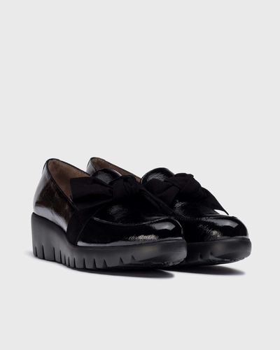 WONDERS - C-33323 SLIP-ON PLATFORM SHOE - BLACK PATENT