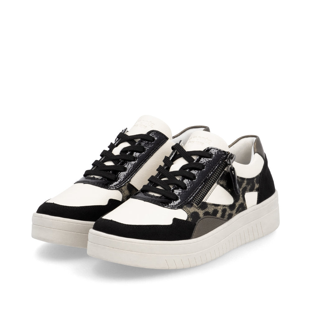 REMONTE - D0J04-60 LACED FASHION SHOE - BLACK/CREAM