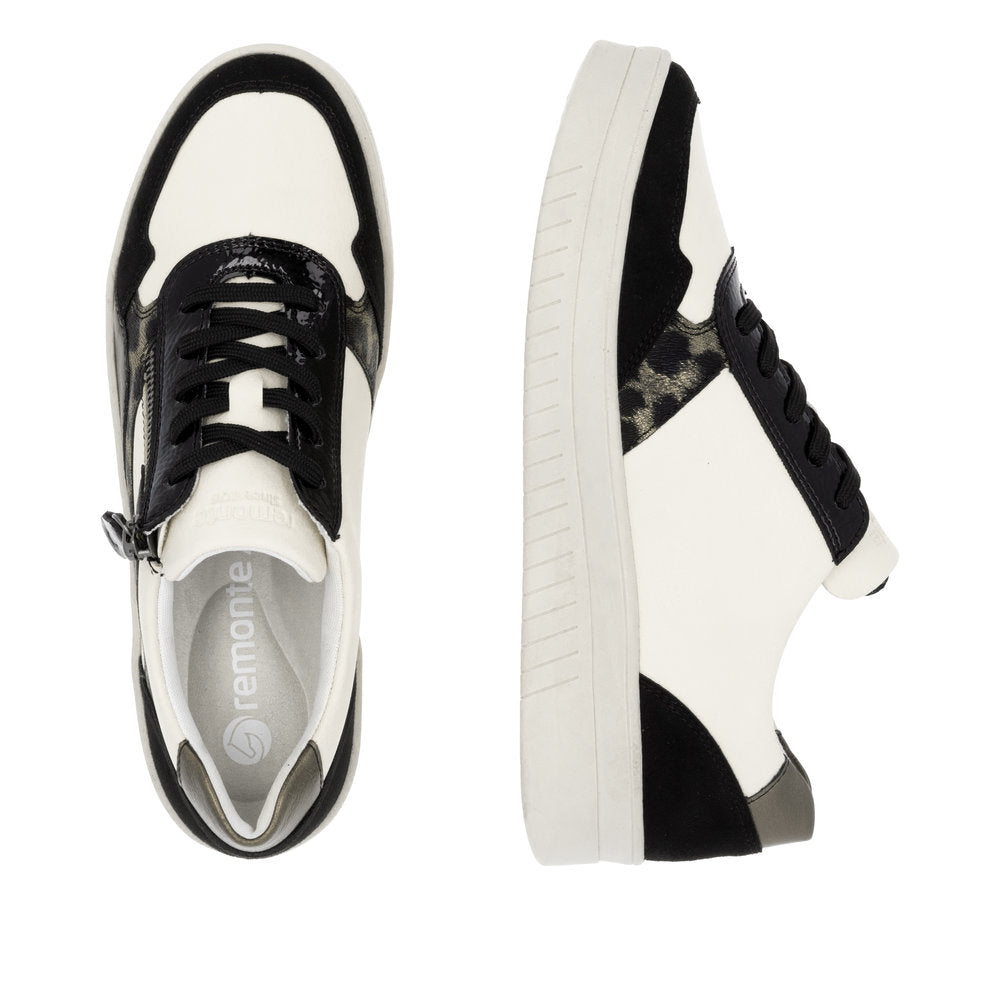 REMONTE - D0J04-60 LACED FASHION SHOE - BLACK/CREAM