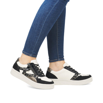 REMONTE - D0J04-60 LACED FASHION SHOE - BLACK/CREAM