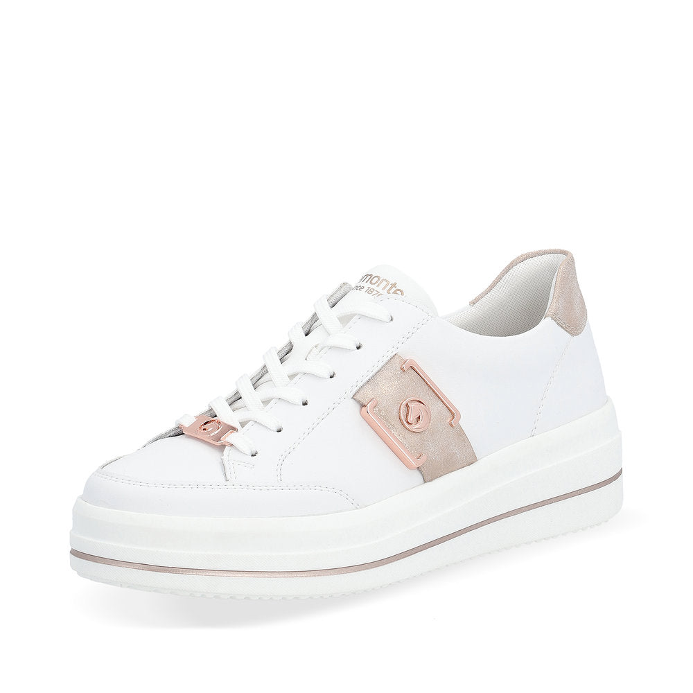 REMONTE - D1C02-80 LACED PLATFORM SHOE - WHITE COMBI