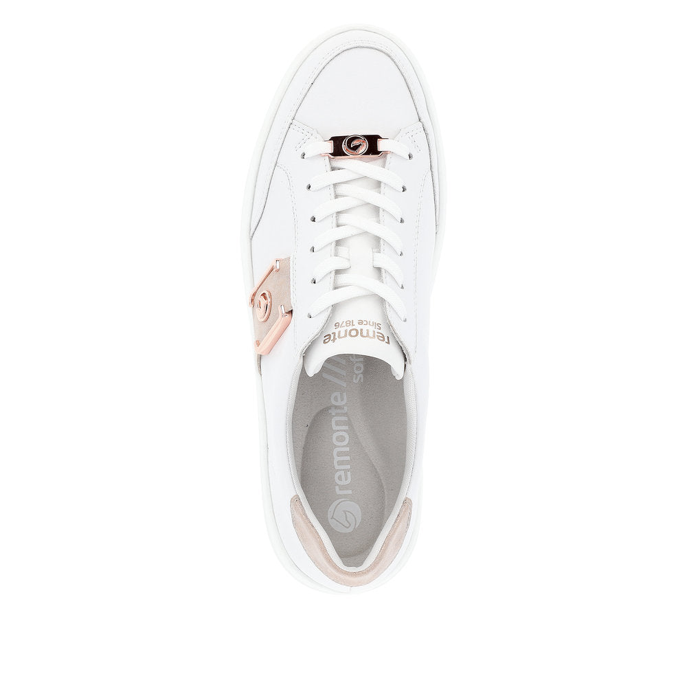 REMONTE - D1C02-80 LACED PLATFORM SHOE - WHITE COMBI