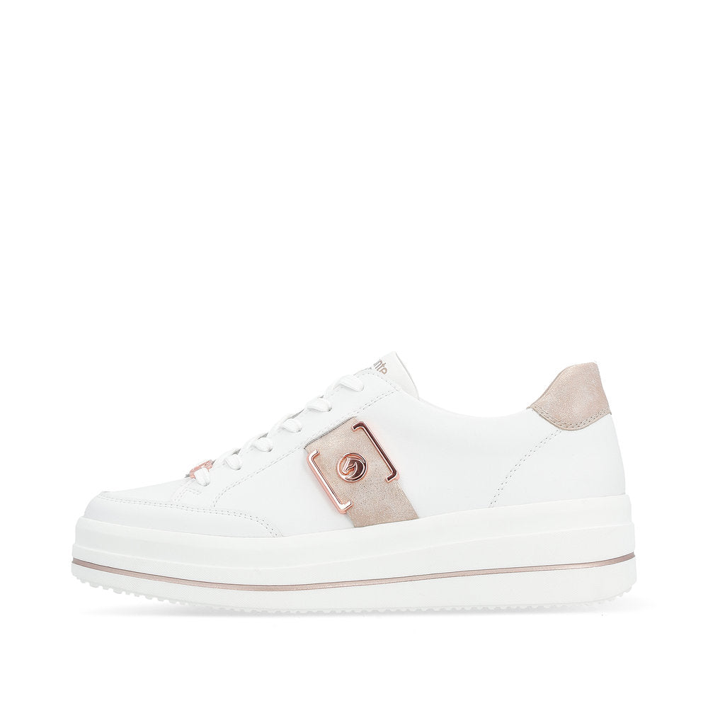 REMONTE - D1C02-80 LACED PLATFORM SHOE - WHITE COMBI