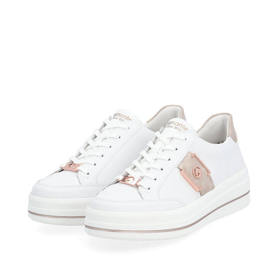 REMONTE - D1C02-80 LACED PLATFORM SHOE - WHITE COMBI