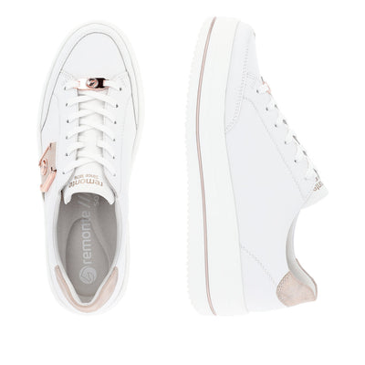 REMONTE - D1C02-80 LACED PLATFORM SHOE - WHITE COMBI