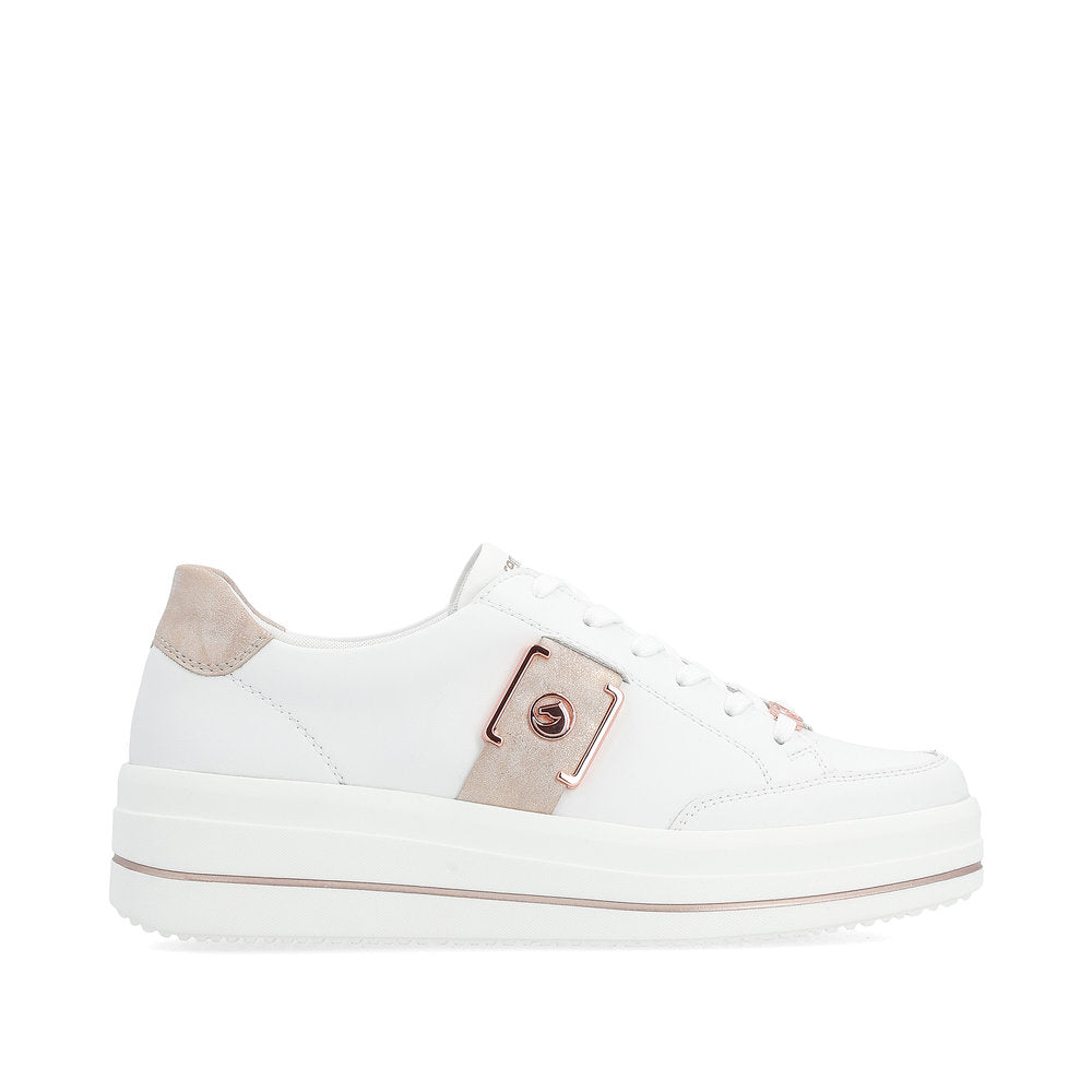 REMONTE - D1C02-80 LACED PLATFORM SHOE - WHITE COMBI