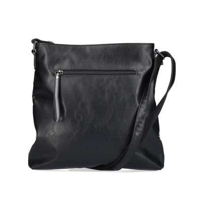 RIEKER - H1316-62 CROSSBODY BAG WITH GEOMETRIC DETAIL - BLACK/TAUPE