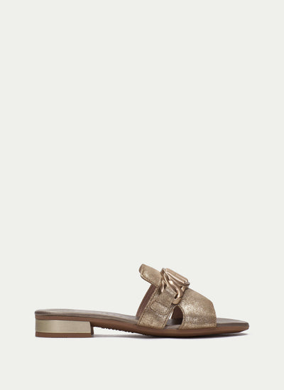 HISPANITAS - HV243268 LOW HEEL FASHION MULE - GOLD
