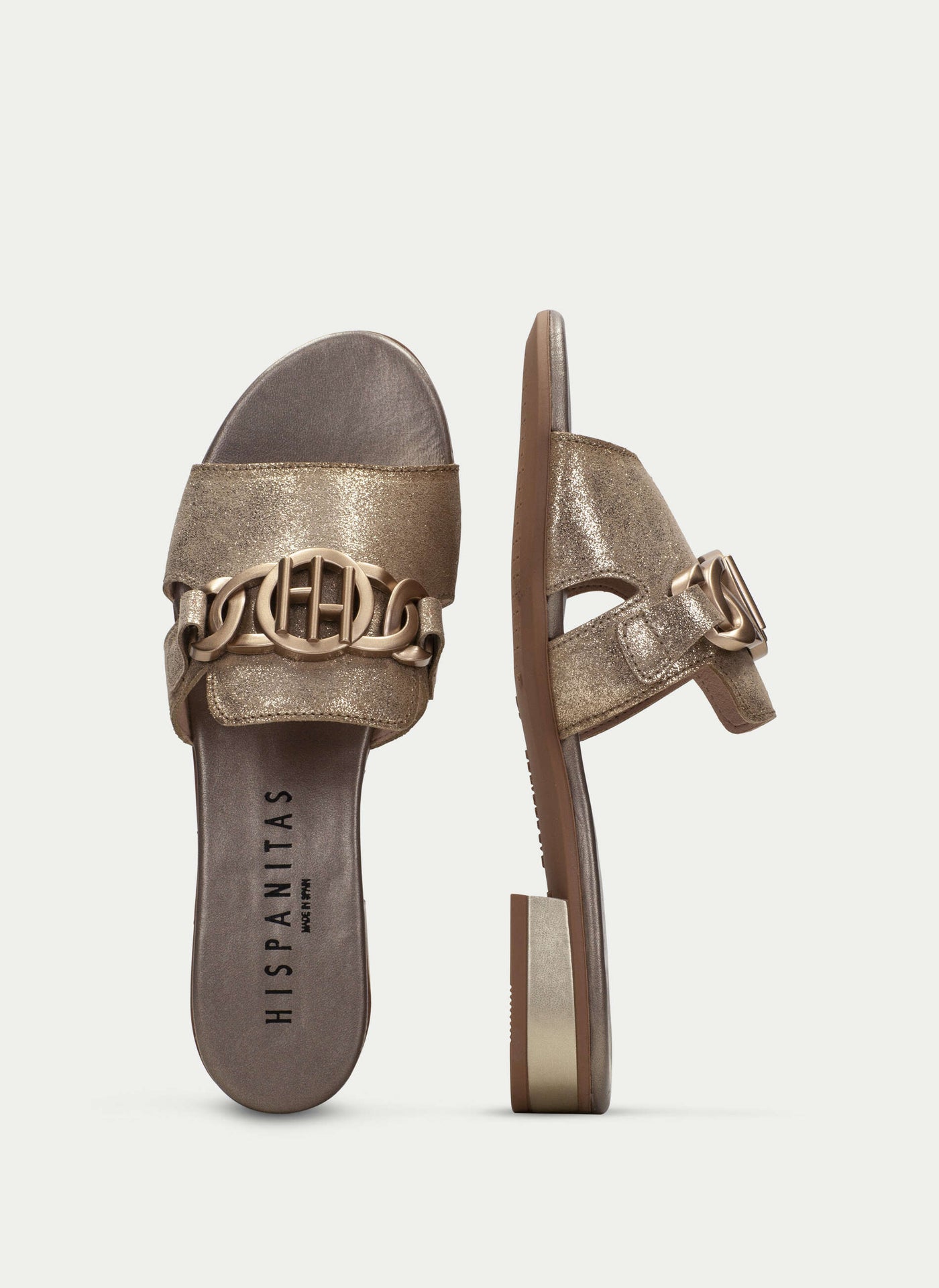 HISPANITAS - HV243268 LOW HEEL FASHION MULE - GOLD