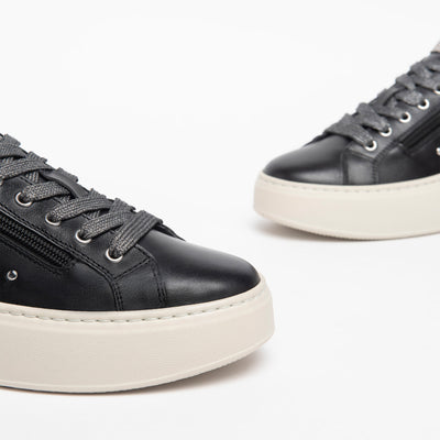 NEROGIARDINI - I308460D 100 LACED FASHION SHOE WITH ZIP - BLACK/SILVER
