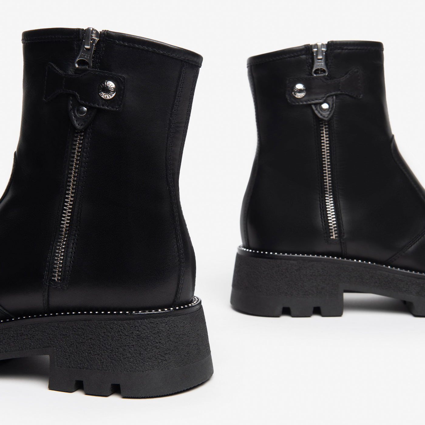 NEROGIARDINI - I309031D 100 FLAT TWIN ZIP BOOT - BLACK LEATHER