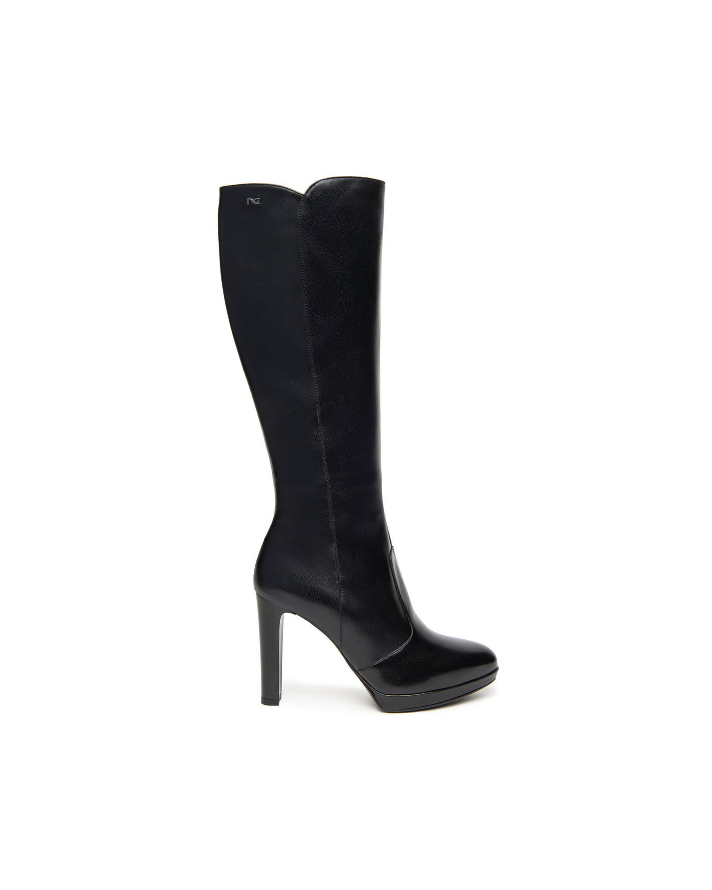NeroGiardini - I410982D 100 HIGH HEEL ZIP KNEE HIGH BOOT - BLACK LEATHER