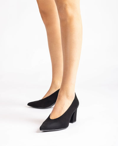 UNISA - KRAMP HIGH HEEL COURT SHOE - BLACK SUEDE