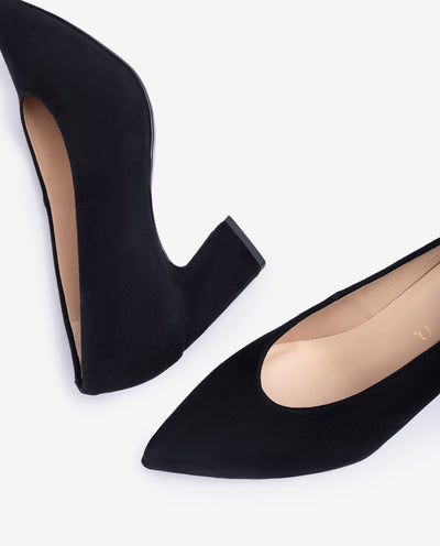 UNISA - KRAMP HIGH HEEL COURT SHOE - BLACK SUEDE